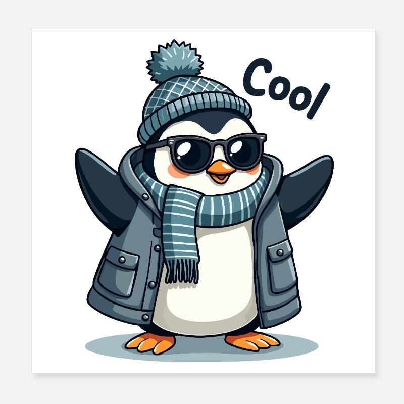 Coolguin - le pingouin cool Poster 20 x 20 cm