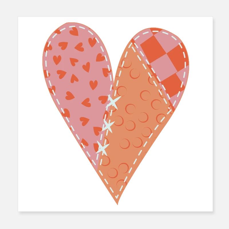 Patchwork Herz Nr. 10 Poster 20x20 cm