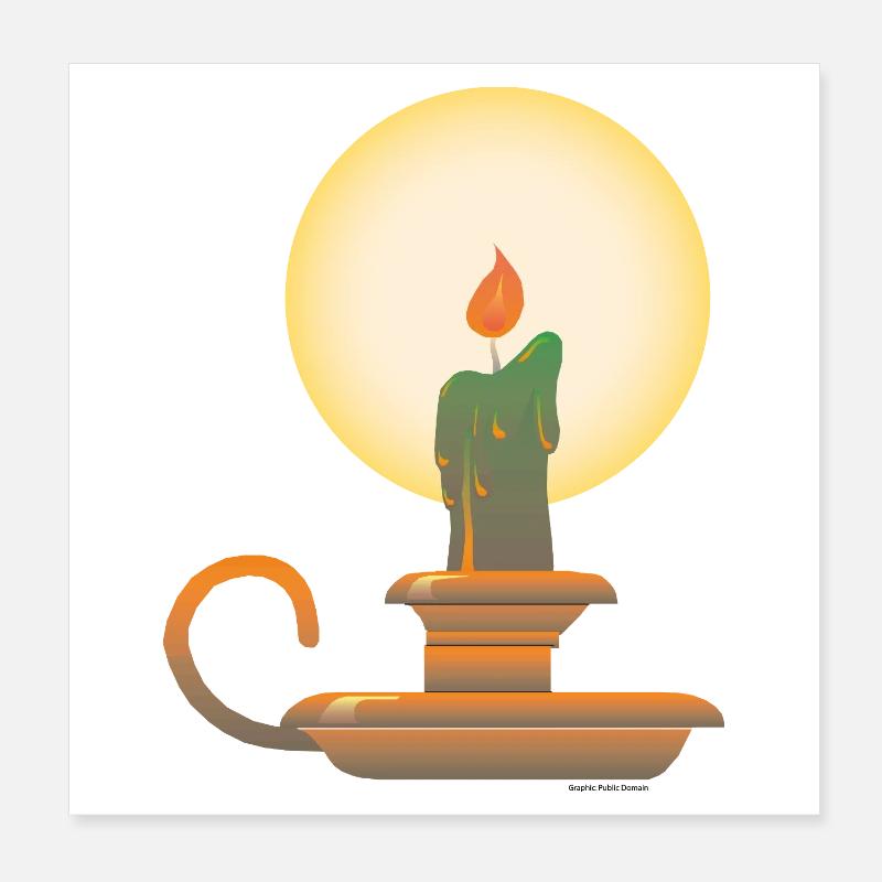 Kerzenständer | candlestick public Domain graphic Poster 20x20 cm
