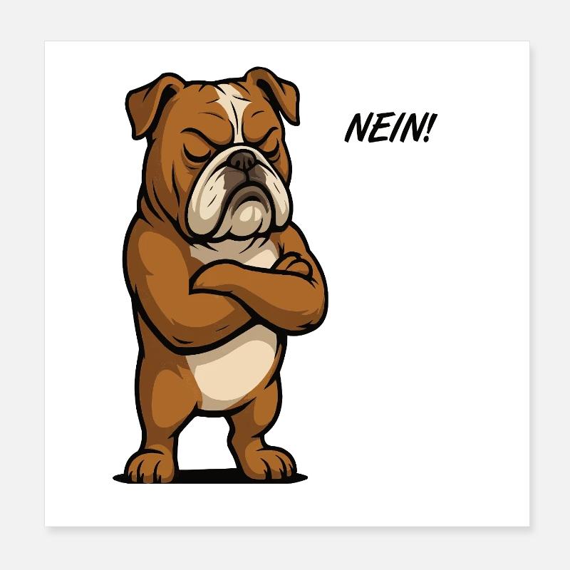 Pas de bouledogue anglais Bully Bully Owner Poster 20 x 20 cm