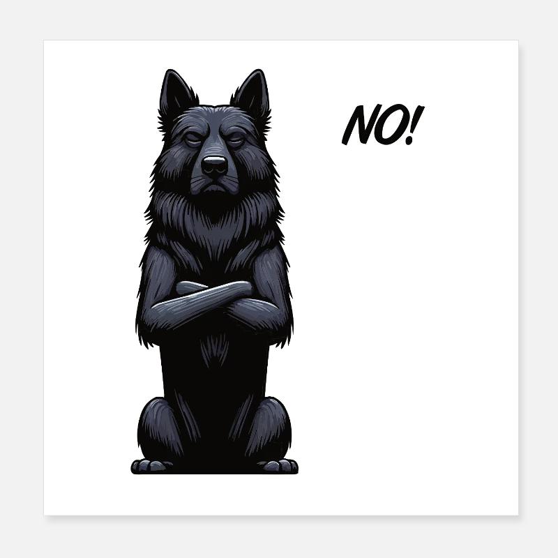 Pas de propriétaire de berger noir Poster 20 x 20 cm