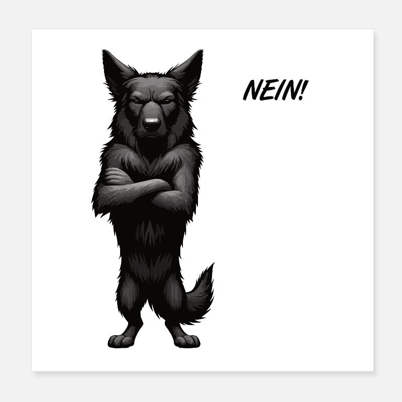 Pas de propriétaire de berger noir Poster 20 x 20 cm