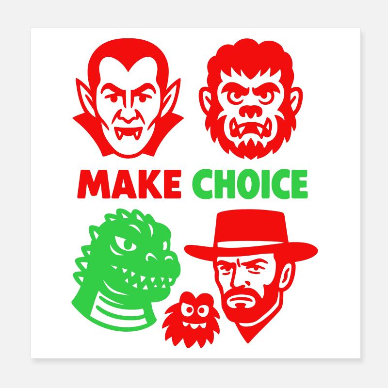 Which monster would you like? Poster 8" x 8" (20x20 cm)