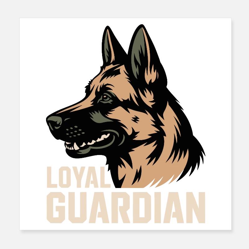 Loyaler Wächter Poster 20x20 cm