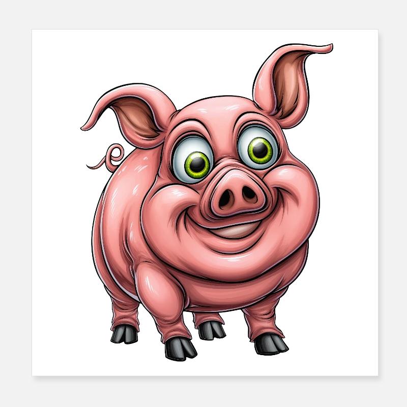 drôle de cochon rose :) Poster 20 x 20 cm