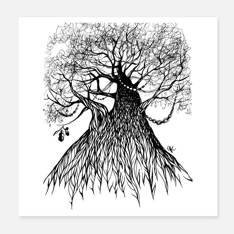 Baum Eiche Froschperspektive Poster 20x20 cm