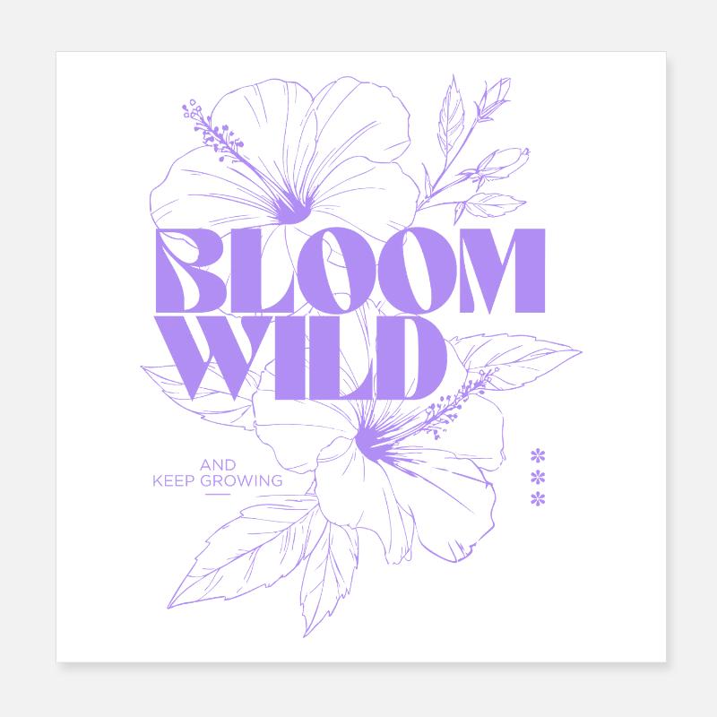 Bloom Wild Illustration botanique Poster 20 x 20 cm