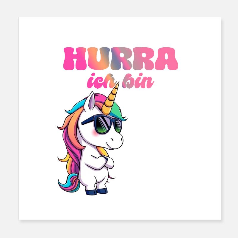 Licorne Anniversaire Poster 20 x 20 cm