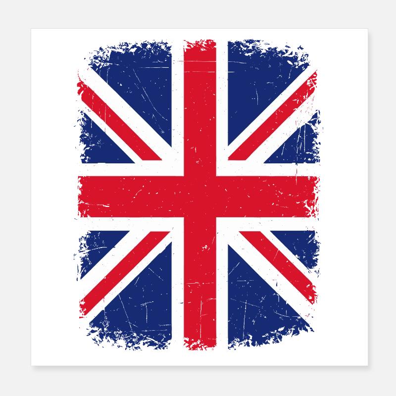 Distressed Union Jack Graphic Poster 8" x 8" (20x20 cm)