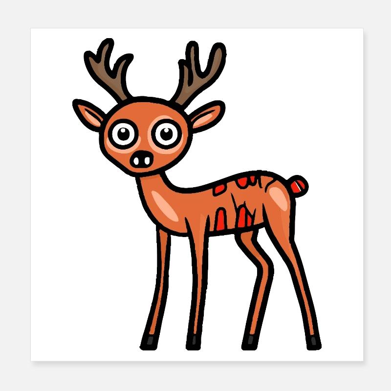 Deer Halloween Comic Funny Poster 8" x 8" (20x20 cm)