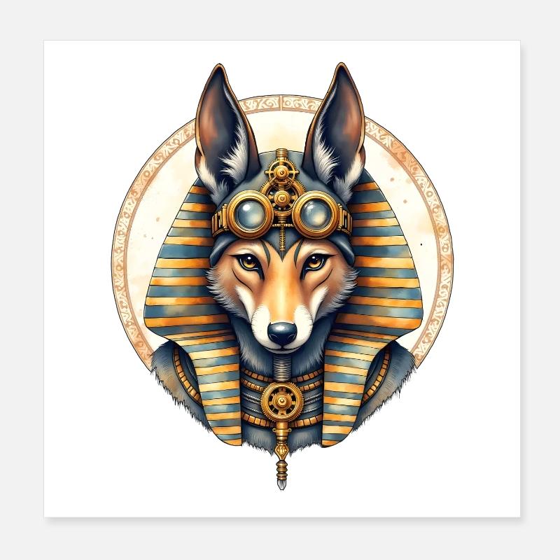 Style Steampunk Husky égyptien Poster 20 x 20 cm