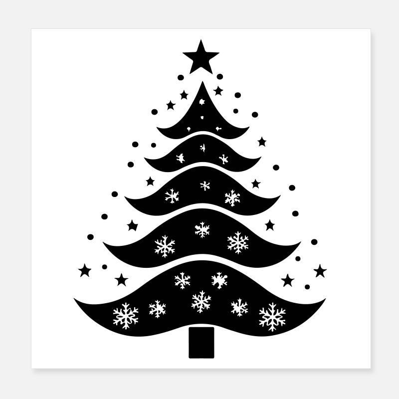 Weihnachtsbaum-Silhouette Poster 20x20 cm