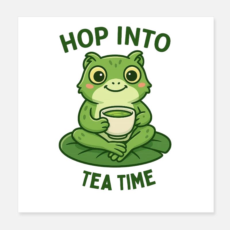 Frosch Teezeit Matcha Illustration Design  Poster 20x20 cm