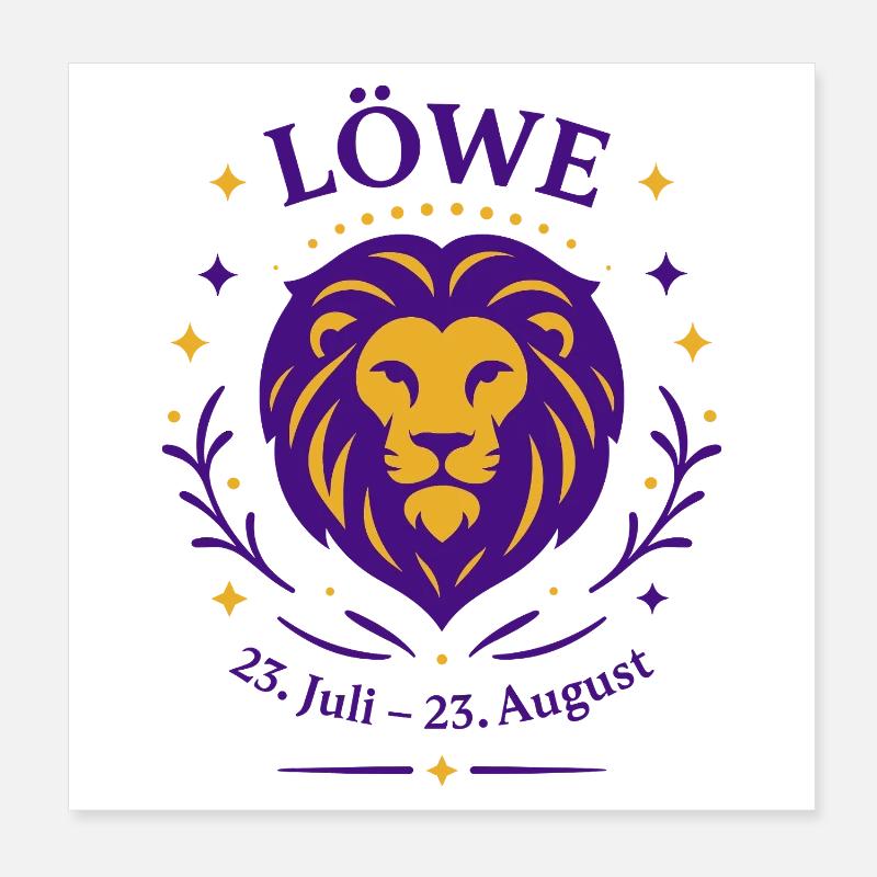 Sternzeichen Löwe Poster 20x20 cm