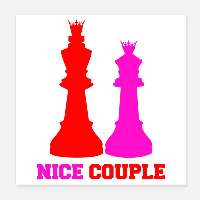 Paire royale de pièces d’échecs Poster 20 x 20 cm