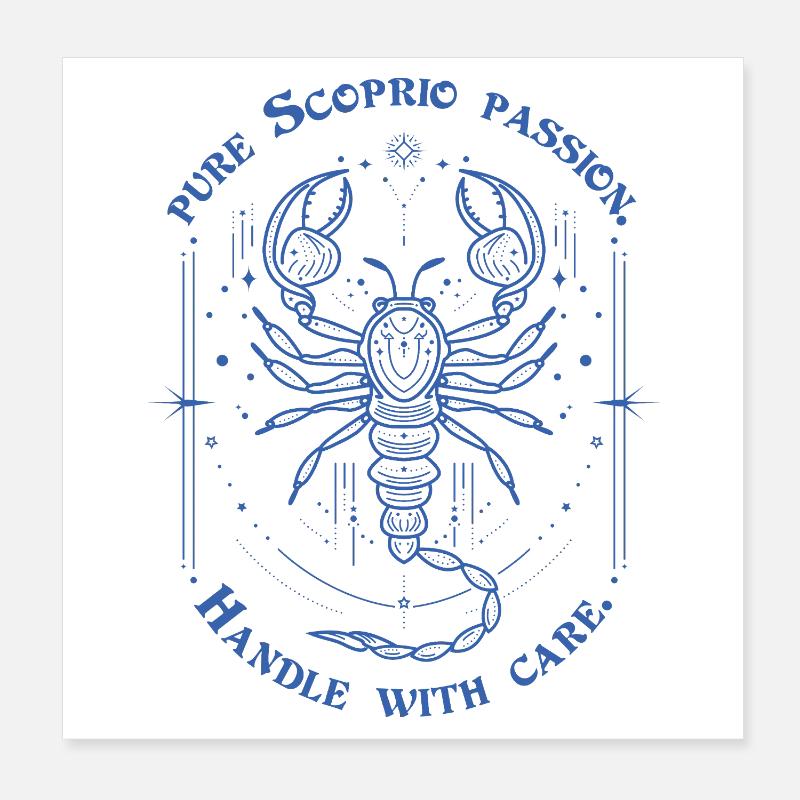 Skorpion Leidenschaft Sternzeichen Geschenk Astrologie Kunst Poster 20x20 cm