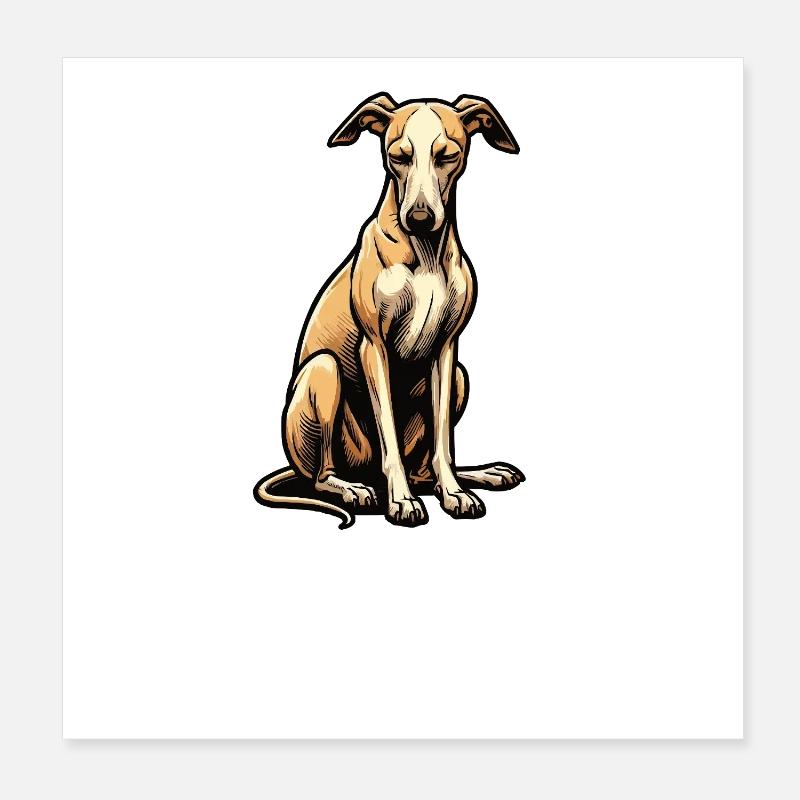 Parlez à la patte Whippet Greyhound Whippets Poster 20 x 20 cm