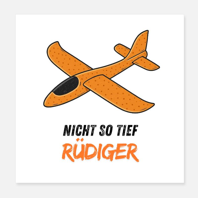 Not So Deep Rüdiger - Illustration d’avion Poster 20 x 20 cm