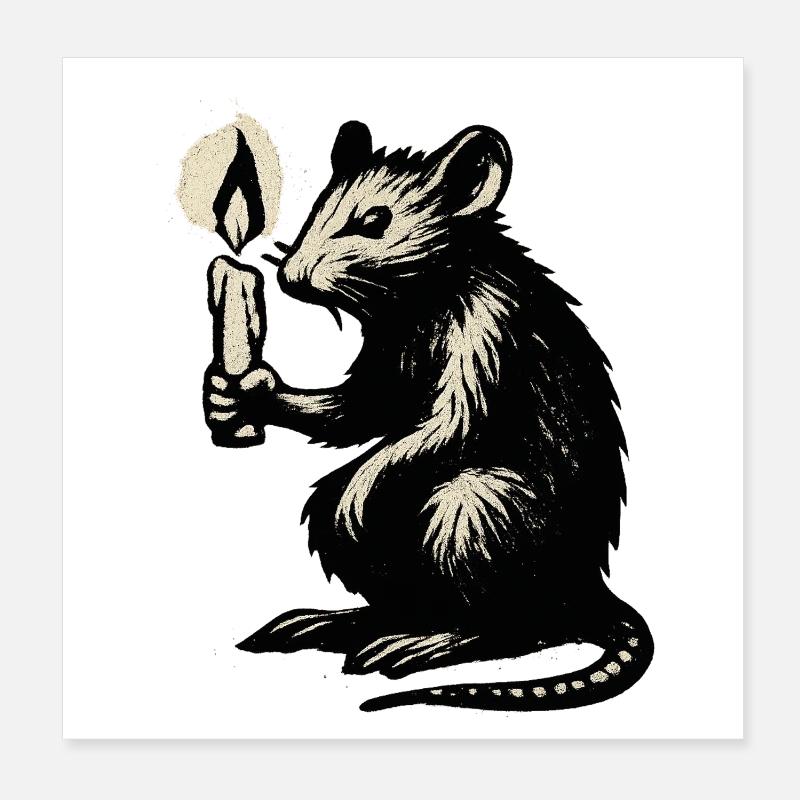 Maus Kerzenlicht Poster 20x20 cm