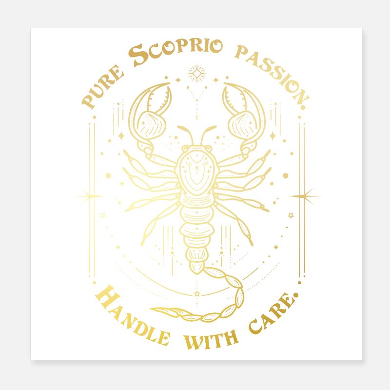 Skorpion Leidenschaft Sternzeichen Geschenk Astrologie Kunst Poster 20x20 cm