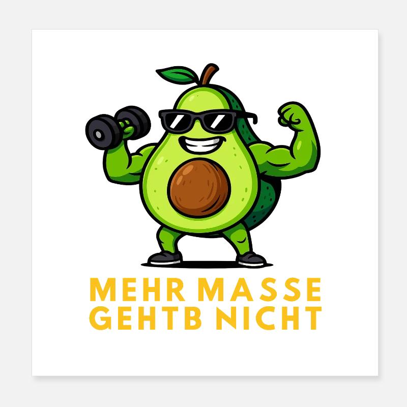 Avocado Muscle Hero : Plus de masse n’est pas possible Poster 20 x 20 cm