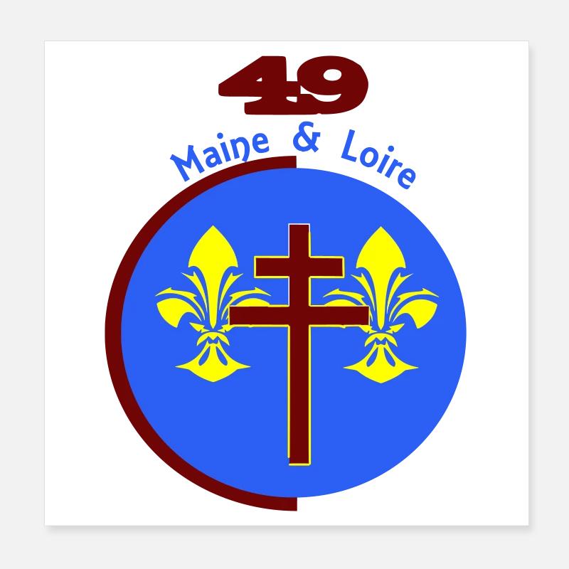 logo revisité du Maine et Loire 49 Poster 20 x 20 cm