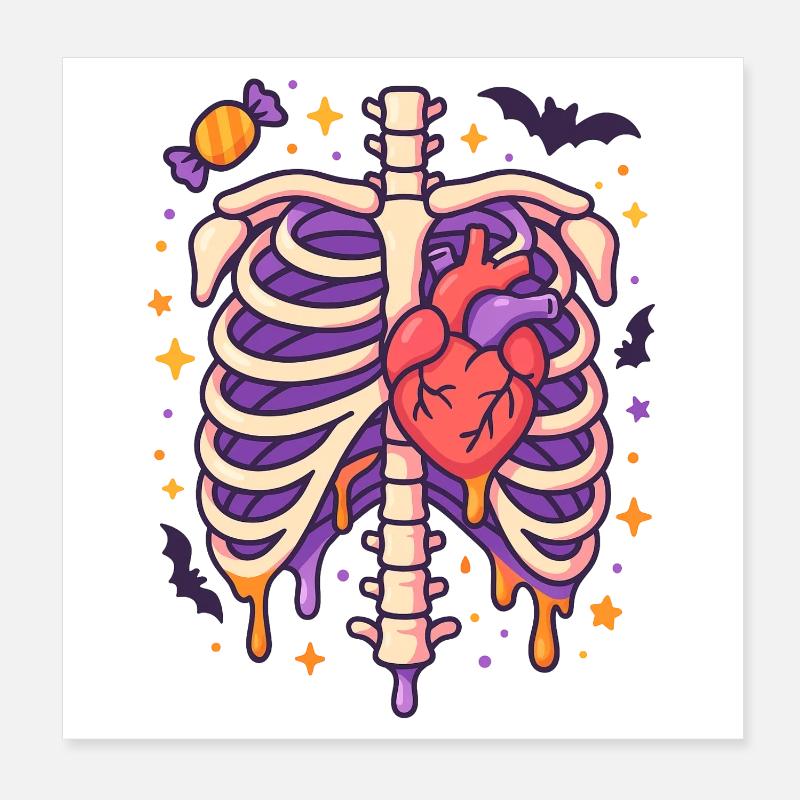 Anatomy Gothic Thoracic Cage Poster 20 x 20 cm