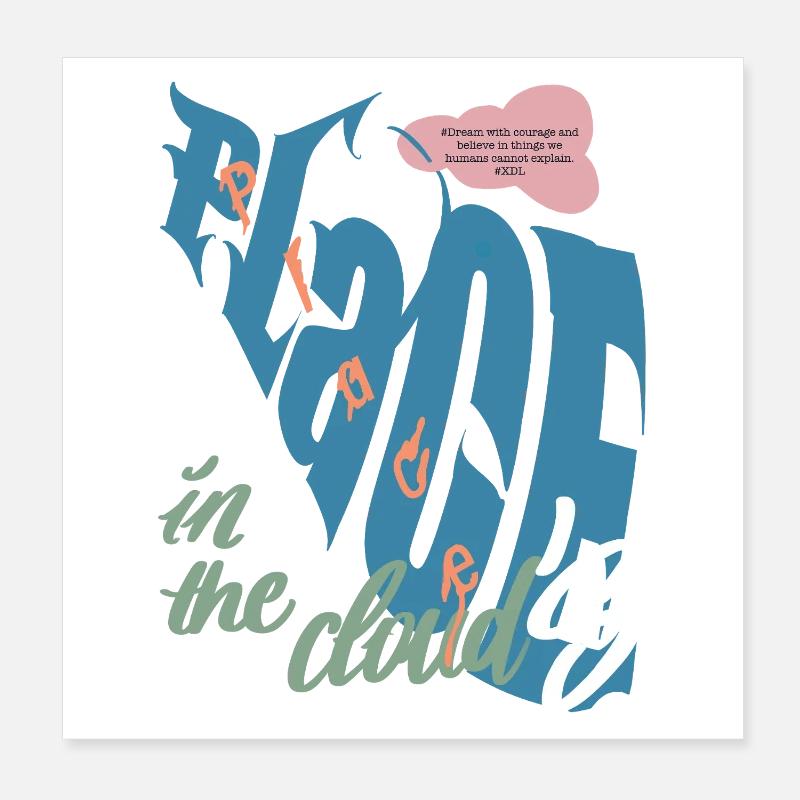 Place in the clouds Graffiti Poster 8" x 8" (20x20 cm)
