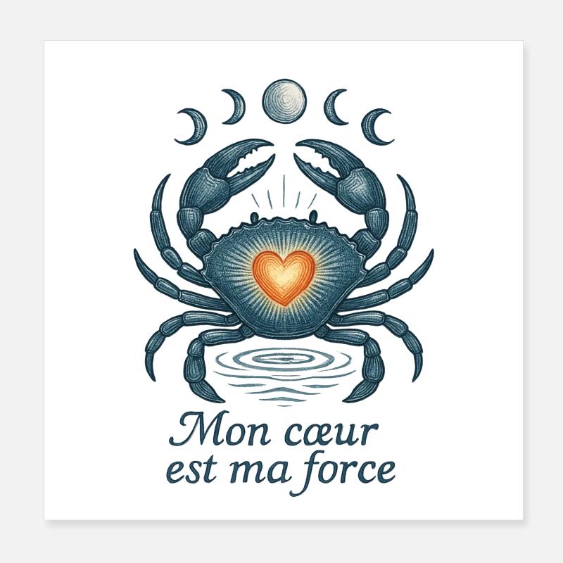 Krebs Sternzeichen - Astrologie Poster 20x20 cm