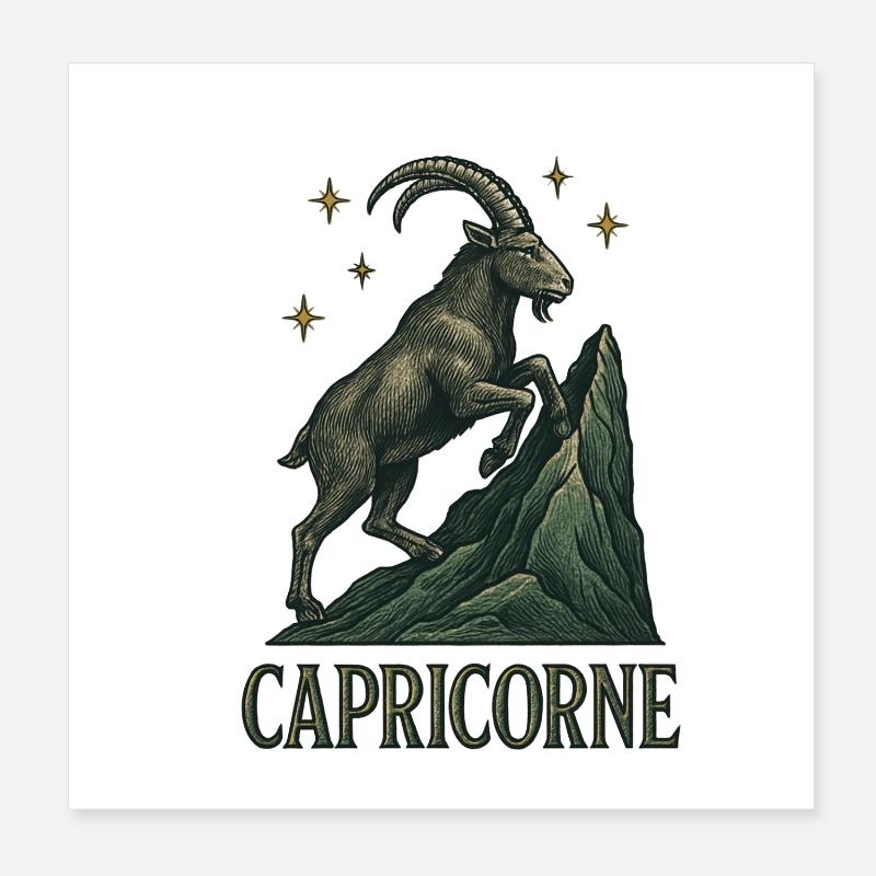Steinbock Sternzeichen - Astrologie Poster 20x20 cm