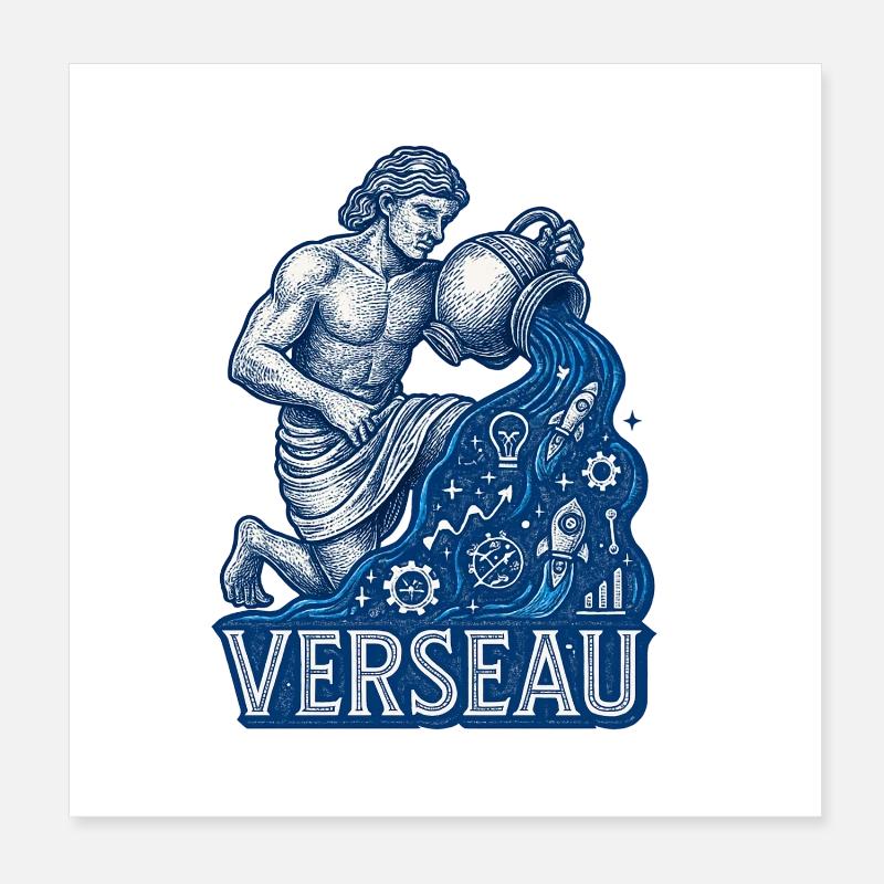 Wassermann Sternzeichen - Astrologie Poster 20x20 cm