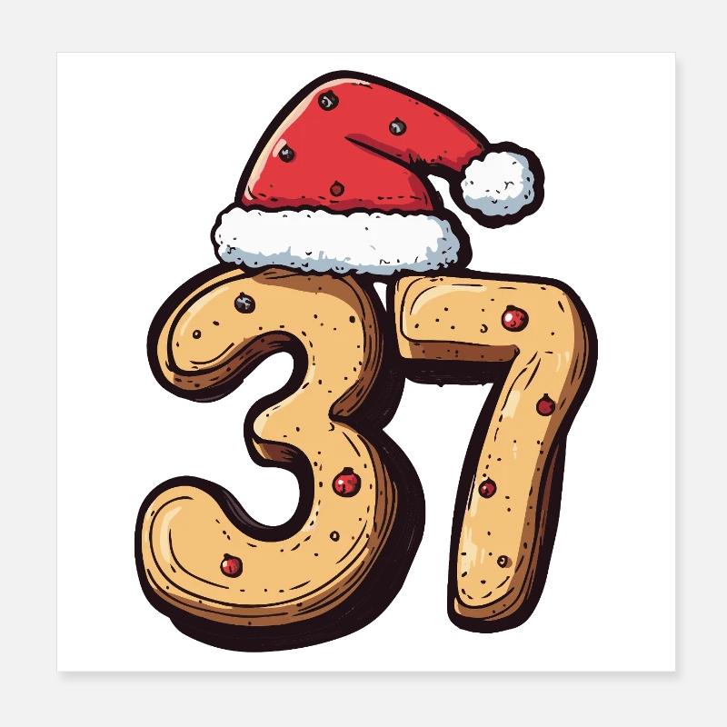 Biscuit de Noël à 37 chiffres Poster 20 x 20 cm