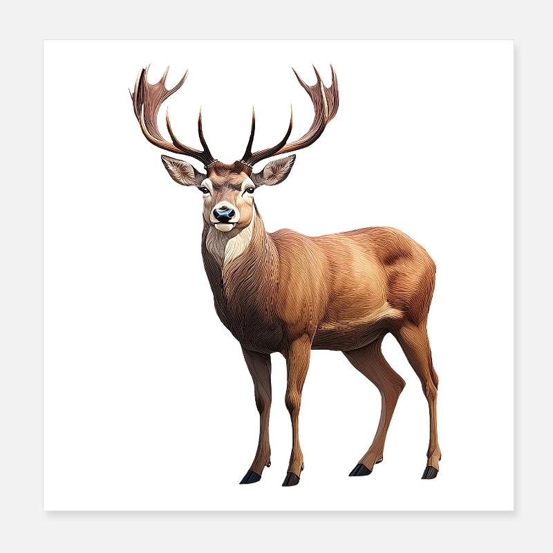 Hirsch Poster 20x20 cm