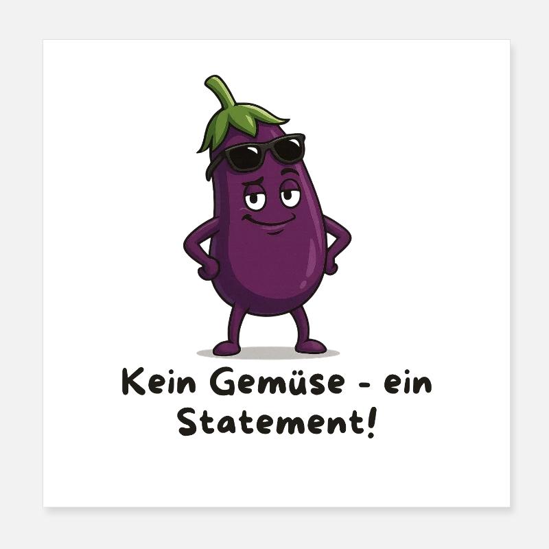 Aubergine avec style – sans déclaration de légume Poster 20 x 20 cm