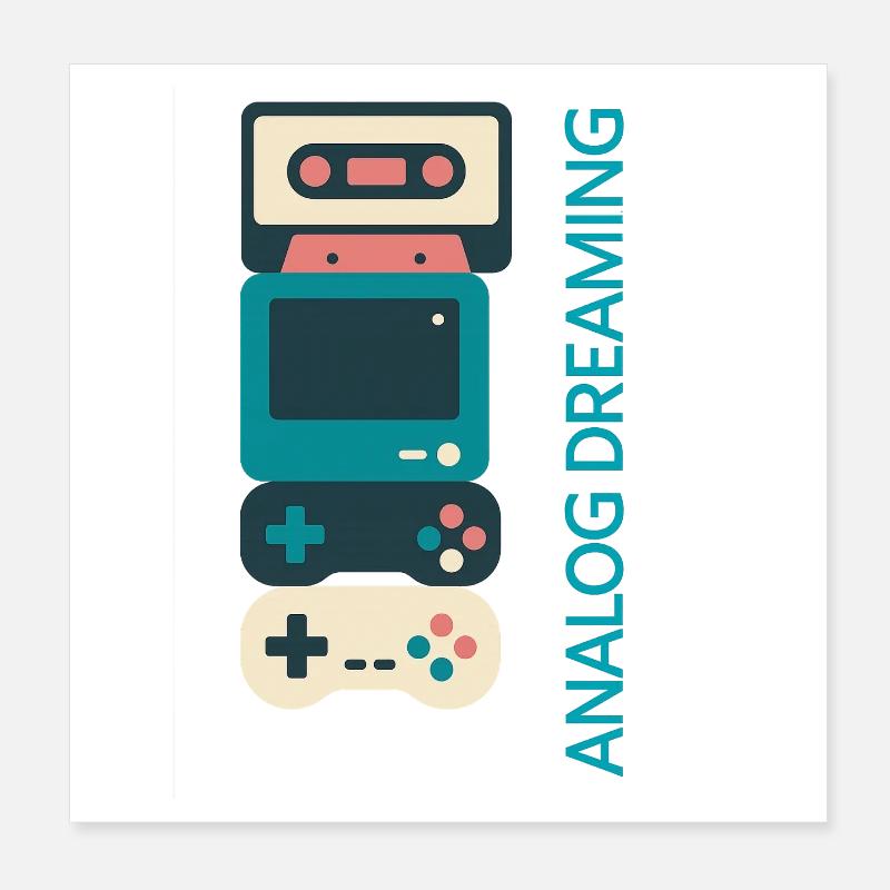 Pile de consoles de rêve analogique Poster 20 x 20 cm