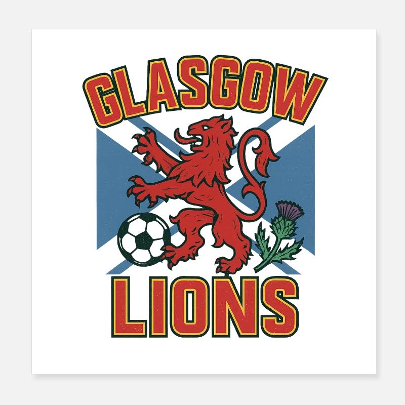 Glasgow Lions Emblem Patch Poster 8" x 8" (20x20 cm)