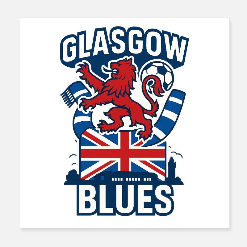 Écusson des Glasgow Blues Poster 20 x 20 cm