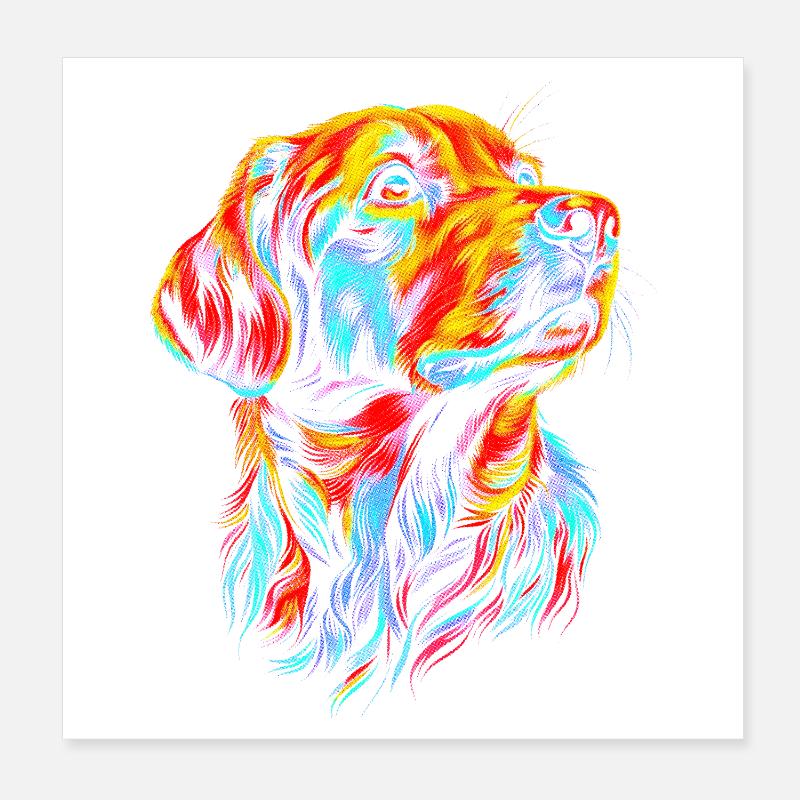 Chiens Poster 20 x 20 cm