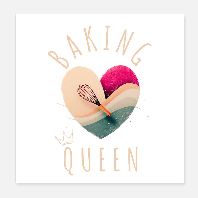 Baking Queen - Herz! Poster 20x20 cm