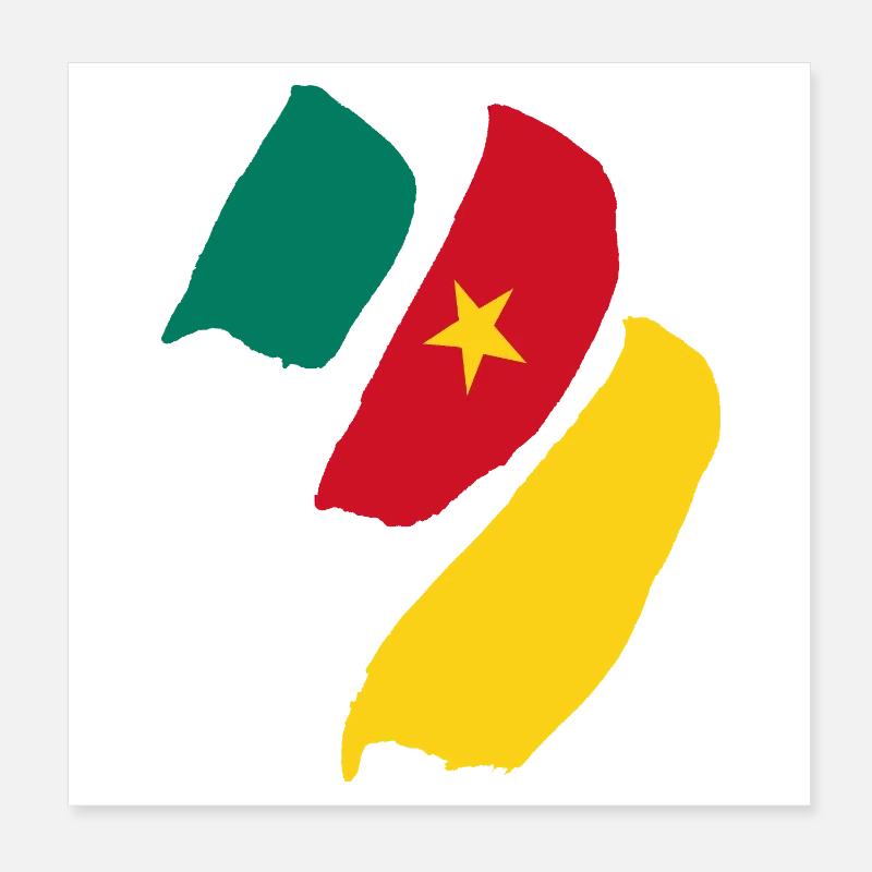 Kamerun Flagge Poster 20x20 cm