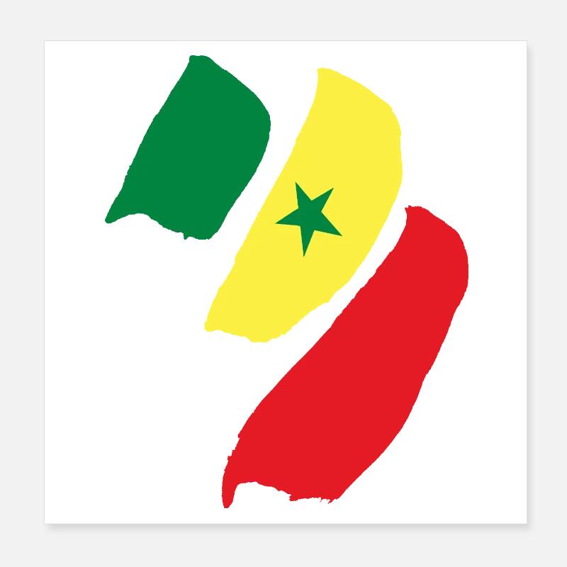 Senegal flag Poster 8" x 8" (20x20 cm)