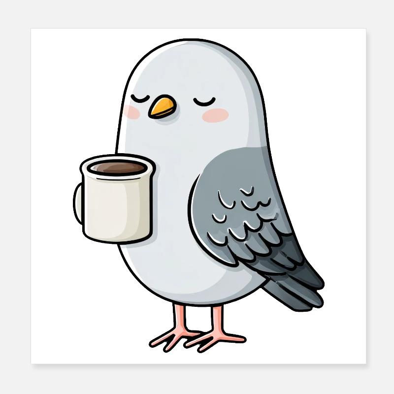 Bibper de café Pigeon Cosy Poster 20 x 20 cm