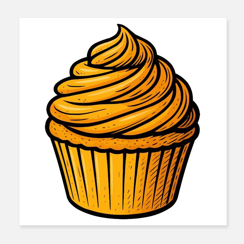 Spirale dorée de cupcakes Poster 20 x 20 cm