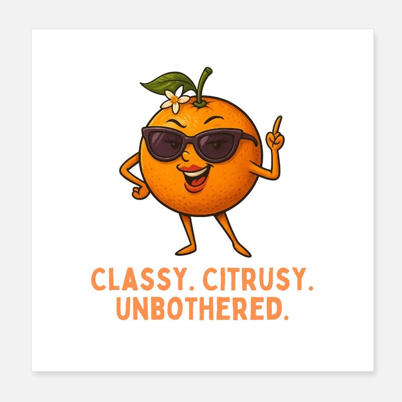 Étoile agrume : décontractée et peu impressionnée Poster 20 x 20 cm