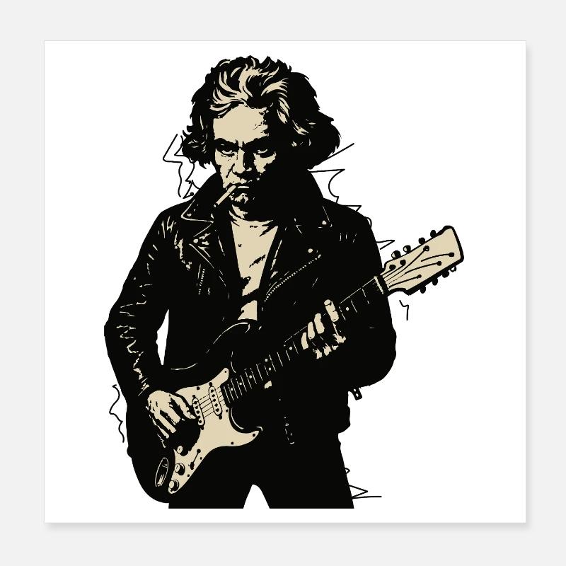 Beethoven en tant que rock star moderne Poster 20 x 20 cm