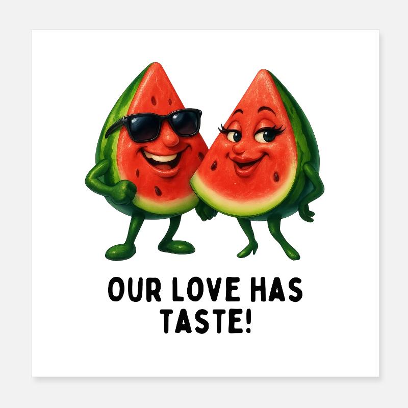 Melonenliebe mit Geschmack Poster 20x20 cm