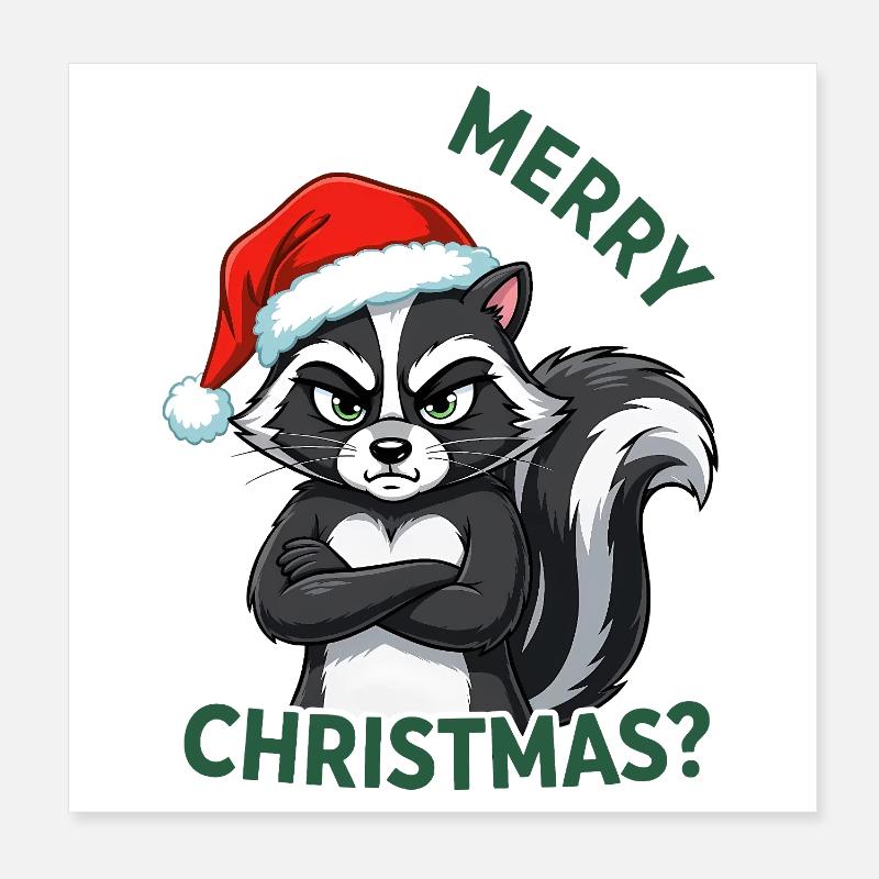 Anti Weihnachten Weihnachtsmuffel Grumpy Stinktier Poster 20x20 cm
