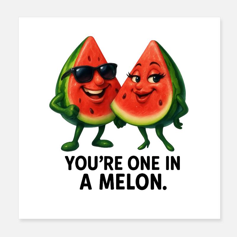 Un dans un duo melon Poster 20 x 20 cm
