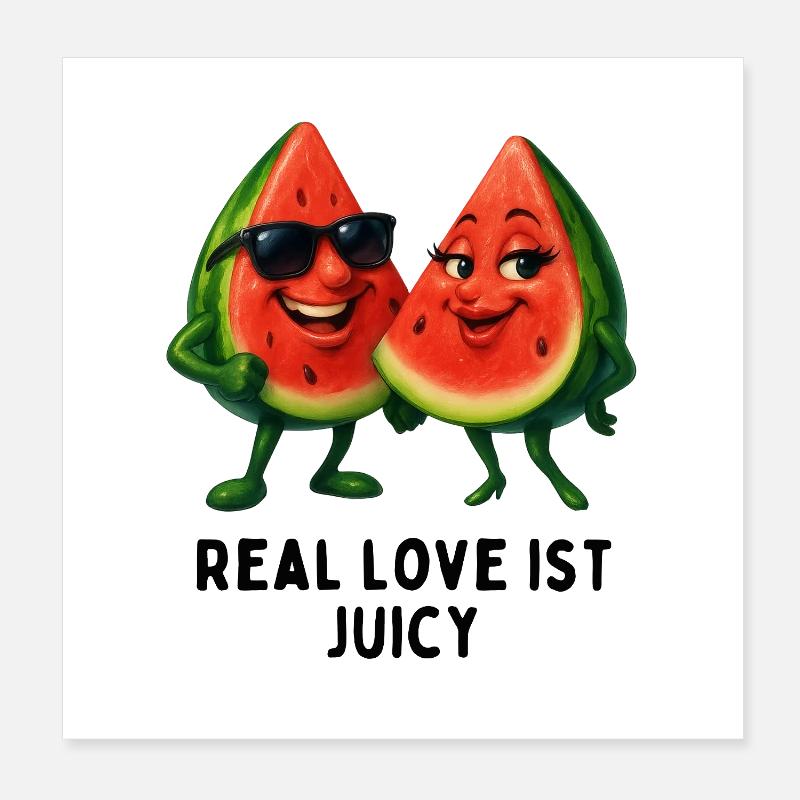 Juicy Love Melons Duo Poster 8" x 8" (20x20 cm)