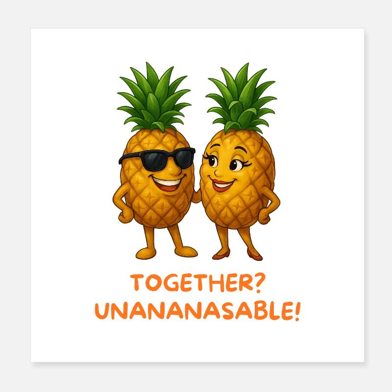 Ananas-Duo: Gemeinsam Unanananas Poster 20x20 cm